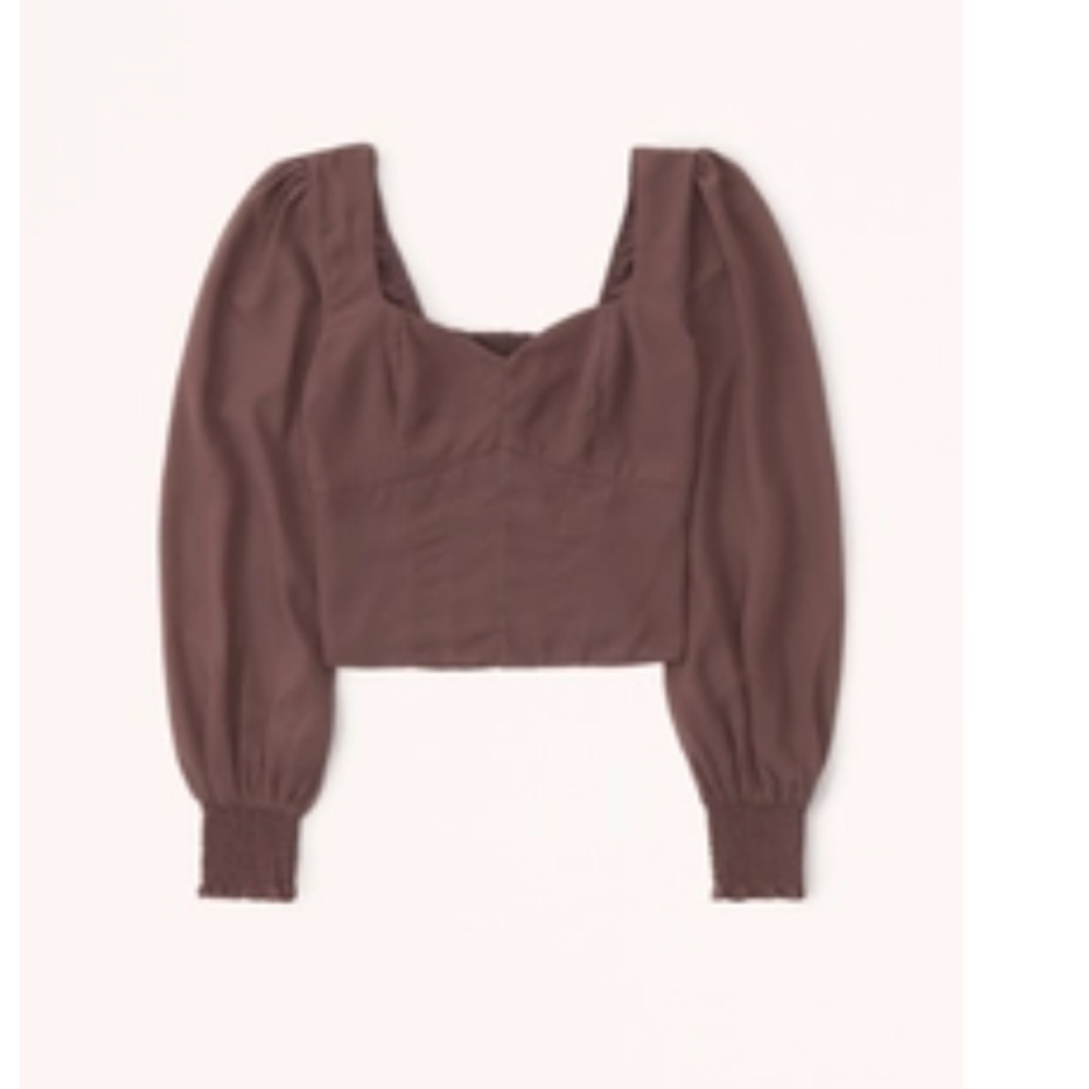 Abercrombie Long-Sleeve Sweetheart Puff Sleeve Top